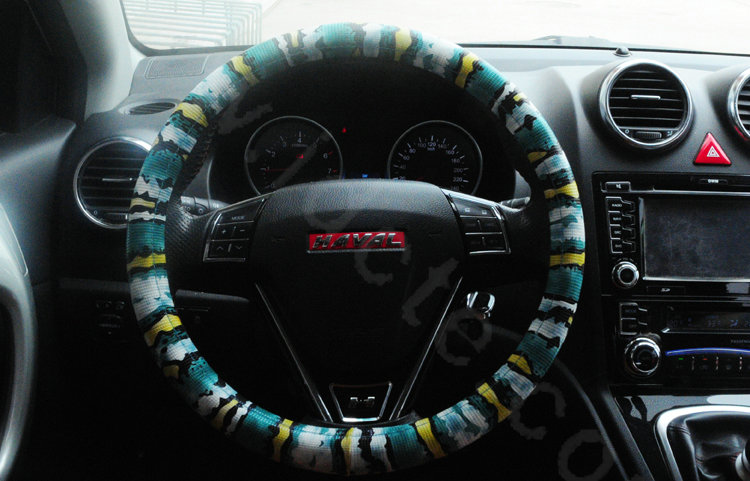Unique Pattern Snake Print PU Leather Car Steering Wheel Covers 15 inch 38CM - Blue