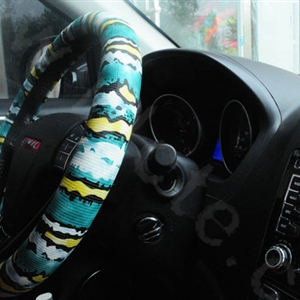 Unique Pattern Snake Print PU Leather Car Steering Wheel Covers 15 inch 38CM - Blue