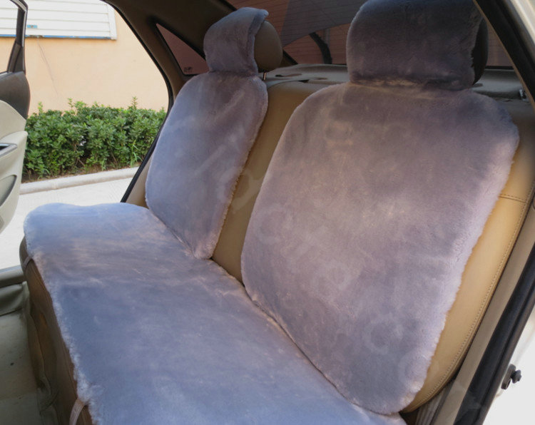 Winter General Plush Auto Cushion Super-soft Velour Car Seat Covers 5pcs Sets - Grey