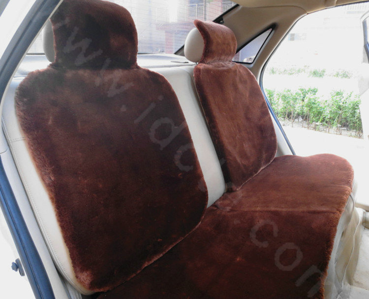 Winter General Short Plush Auto Cushion Calssic Pattern Car Seat Covers 5pcs Sets - Coffee