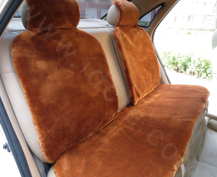 Winter General Short Plush Auto Cushion Personality Pattern Car Seat Covers 5pcs Sets - Brown