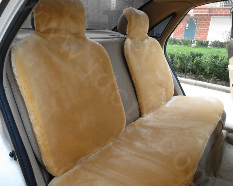 Winter General Short Plush Auto Cushion Personality Pattern Car Seat Covers 5pcs Sets - Camel