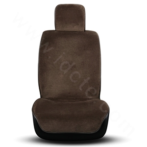 Winter Genuine Wool Auto Cushion Women Calssic Universal Car Seat Covers 11pcs Sets - Coffee