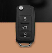 Personalized Genuine Leather Crocodile Grain Auto Key Bags Fold for Volkswagen Santana - Blue