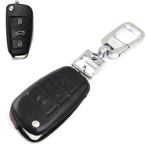 Clasic Genuine Leather Crocodile Grain Auto Key Bags Fold for Audi A4L - Black