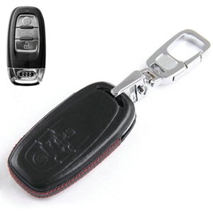 Clasic Genuine Leather Crocodile Grain Auto Key Bags Smart for Audi A1 - Black