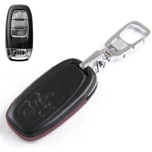 Clasic Genuine Leather Crocodile Grain Auto Key Bags Smart for Audi A3 - Black