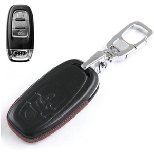 Clasic Genuine Leather Crocodile Grain Auto Key Bags Smart for Audi A5 - Black
