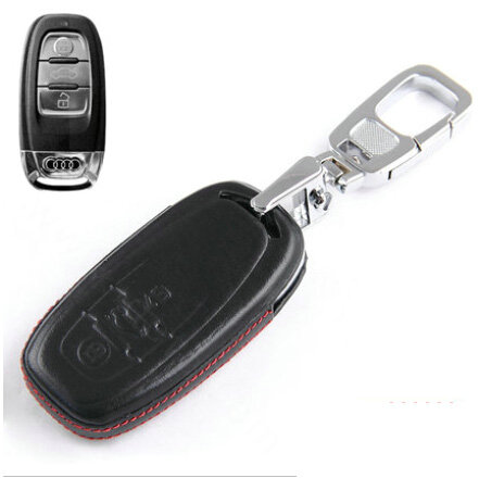 Clasic Genuine Leather Crocodile Grain Auto Key Bags Smart for Audi A6L - Black