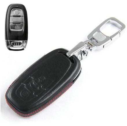Clasic Genuine Leather Crocodile Grain Auto Key Bags Smart for Audi A8L - Black