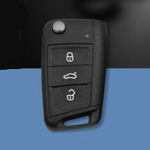 Personalized Genuine Leather Crocodile Grain Auto Key Bags Fold for Volkswagen Golf - Blue