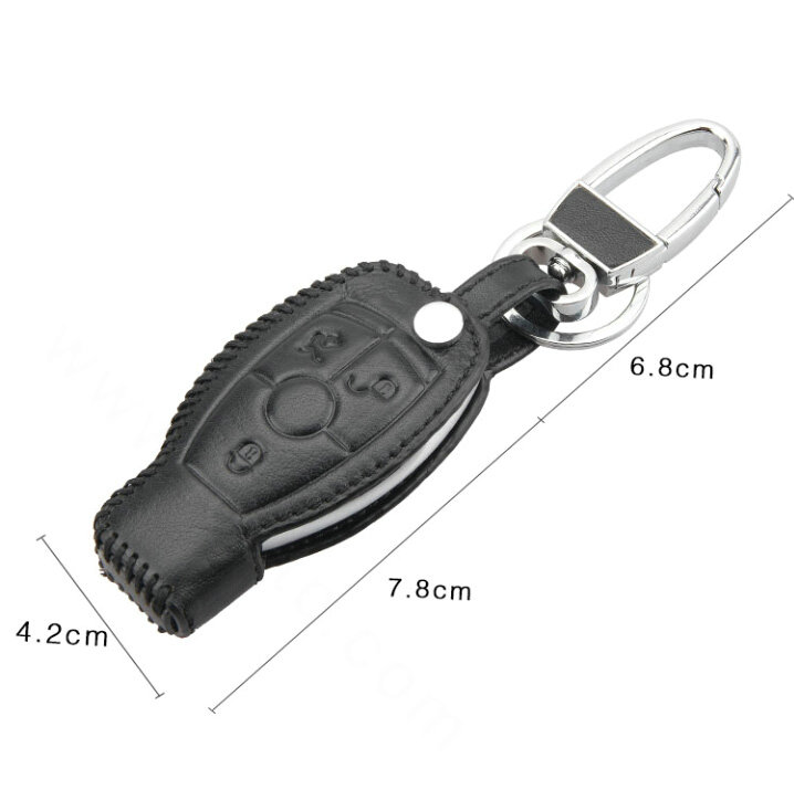 Elegant Genuine Leather Auto Key Bags Smart for Benz GLK260 - Red