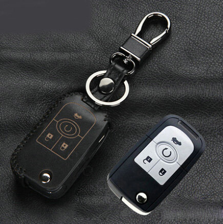 Fashion Genuine Leather Crocodile Grain Auto Key Bags Fold for Buick Excelle - Black