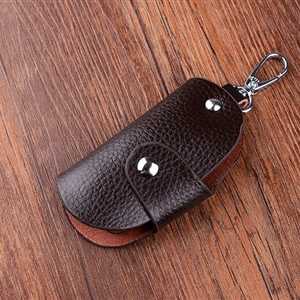 Fation Universal Genuine Leather Crocodile Grain Auto Key Bags - Coffee