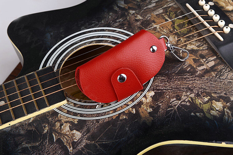 Fation Universal Genuine Leather Crocodile Grain Auto Key Bags - Red