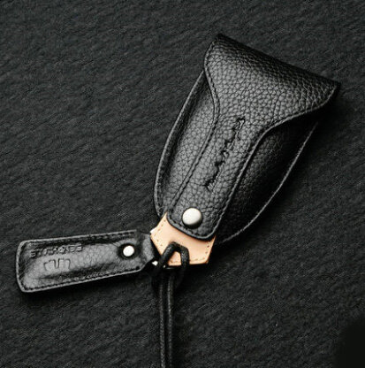 Funky Universal Genuine Leather Auto Key Bags Key Chain - Black