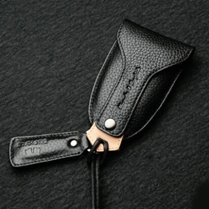 Funky Universal Genuine Leather Auto Key Bags Key Chain - Black