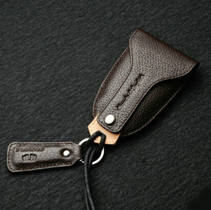 Funky Universal Genuine Leather Auto Key Bags Key Chain - Brown