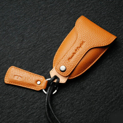 Funky Universal Genuine Leather Auto Key Bags Key Chain - Yellow