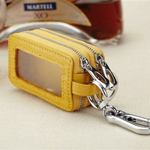 High-capacity Universal Genuine Leather Crocodile Grain Auto Key Bags - Yellow