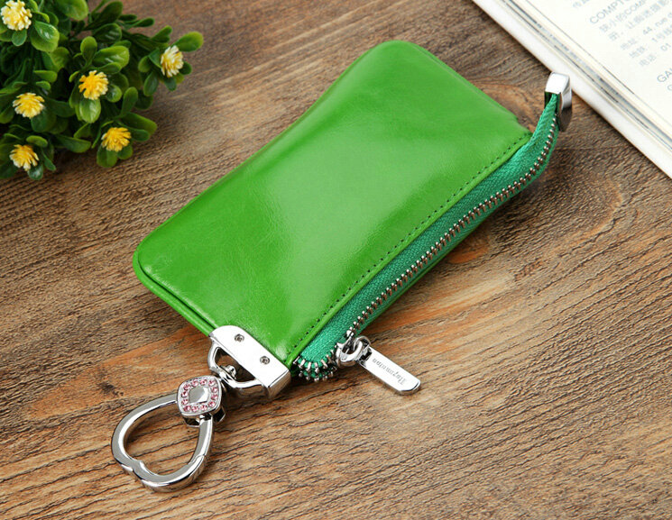 Import Universal Butterfly Genuine Leather Auto Key Bags - Green