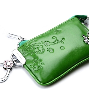 Import Universal Butterfly Genuine Leather Auto Key Bags - Green