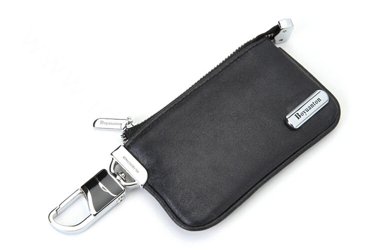 Import Universal Genuine Leather Auto Key Bags - Black