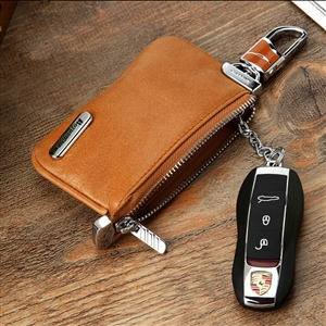 Import Universal Genuine Leather Auto Key Bags - Yellow