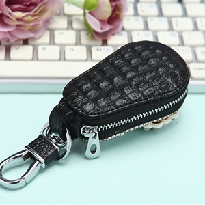 Luxurious Universal Sheep Crystal Genuine Leather Auto Key Bags Key Chain - Black