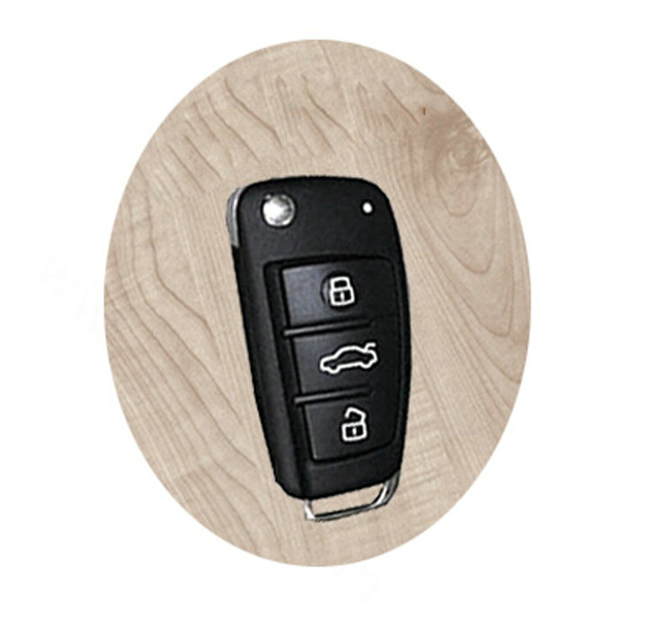 Luxury Genuine Leather Crocodile Grain Auto Key Bags Fold for Audi A1 - Brown