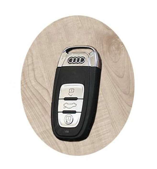 Luxury Genuine Leather Crocodile Grain Auto Key Bags Large Smart for Audi A4L - Brown