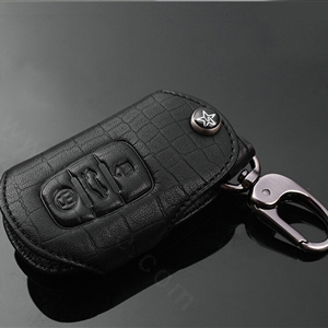 Luxury Genuine Leather Crocodile Grain Auto Key Bags Large Smart for Audi A4L - Black
