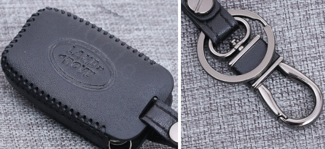Personalized Genuine Leather Auto Key Bags Smart for Land Rover Range Rover - Black