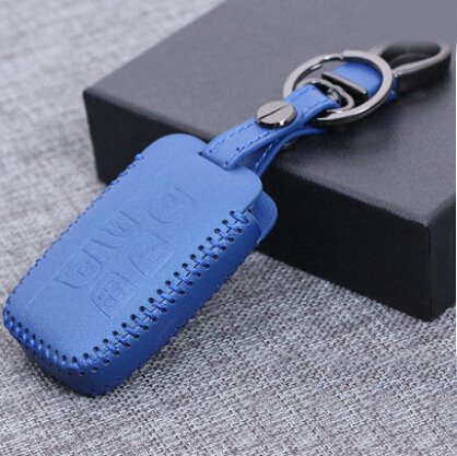 Personalized Genuine Leather Auto Key Bags Smart for Land Rover Range Rover - Blue