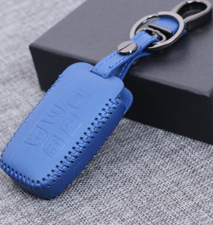Personalized Genuine Leather Auto Key Bags Smart for Land Rover Range Rover - Blue