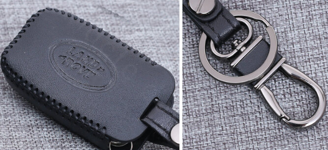 Personalized Genuine Leather Auto Key Bags Smart for Land Rover Range Rover Evoque - Black