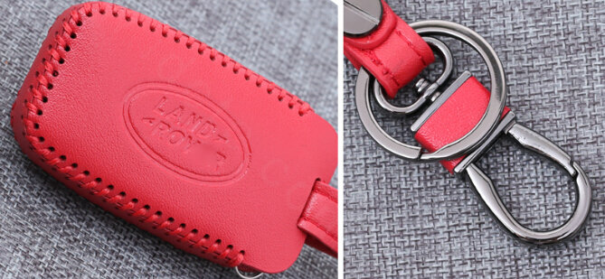 Personalized Genuine Leather Auto Key Bags Smart for Land Rover Range Rover - Red