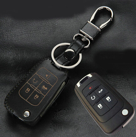 Personalized Genuine Leather Crocodile Grain Auto Key Bags Fold for Buick Lacrosse - Black