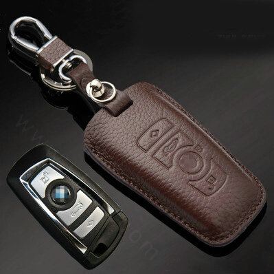 Simple Genuine Leather Auto Key Bags Smart for BMW 730Li - Brown