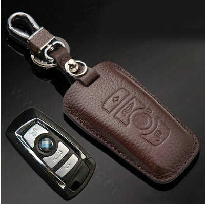 Simple Genuine Leather Auto Key Bags Smart for BMW X3 - Brown