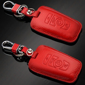 Simple Genuine Leather Auto Key Bags Smart for BMW X3 - Red