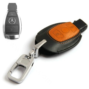 Simple Genuine Leather Auto Key Bags Smart for Benz B200 - Black