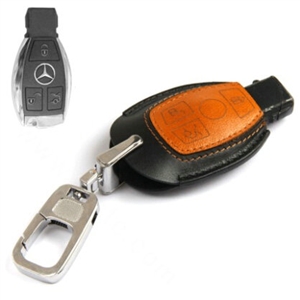 Simple Genuine Leather Auto Key Bags Smart for Benz GLK300 - Black