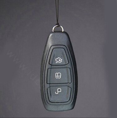 Simple Genuine Leather Auto Key Bags Smart for Ford Fiesta - Black