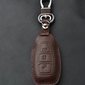 Simple Genuine Leather Auto Key Bags Smart for Ford Mondeo - Brown