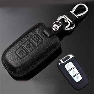 Simple Genuine Leather Auto Key Bags Smart for KIA Sorento - Black