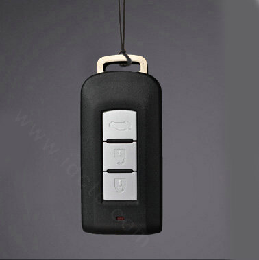 Simple Genuine Leather Auto Key Bags Smart for Mitsubishi Pajero Sport - Brown