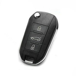Simple Genuine Leather Crocodile Grain Auto Key Bags Fold for Peugeot 301 - Red