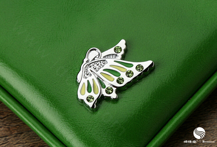 Import Universal Butterfly Genuine Leather Auto Key Bags - Rose