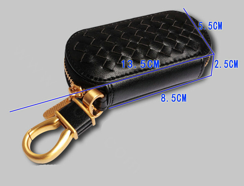 Special Universal Genuine Leather Square Auto Key Bags - Yellow